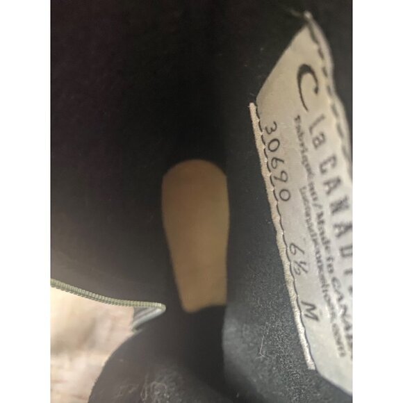 C La Canadienne Women's Black Suede Ankle Booties - 6 1/2M - Picture 12 of 12